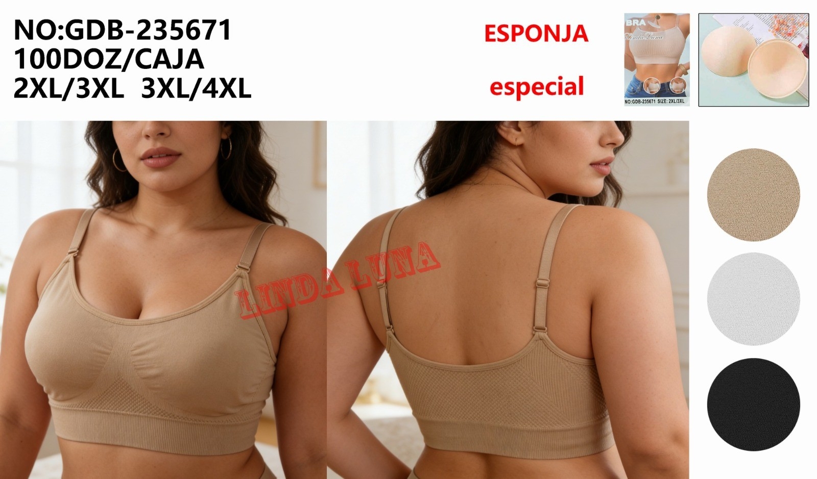 Corpiño Top Deportivo Talle Especial - Imagen 2