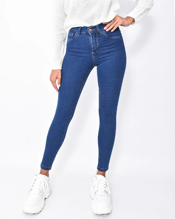 9004 Pantalon Jean Chupin Azul Clásico