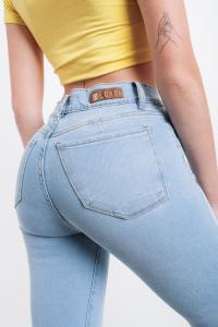 9011 Pantalon Jean Chupin Celeste Localizado - Miniatura 2