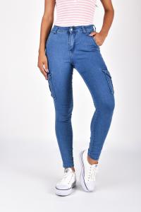 9201 Pantalon Jean Cargo Azul
