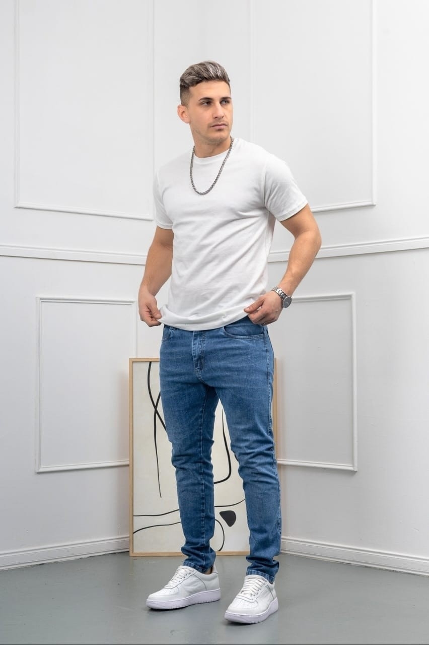 Pantalones Jeans Hombre Semi Chupin - Imagen 6