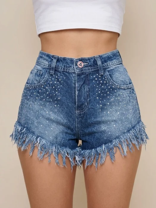 Shorts Playero con Brillos Dama