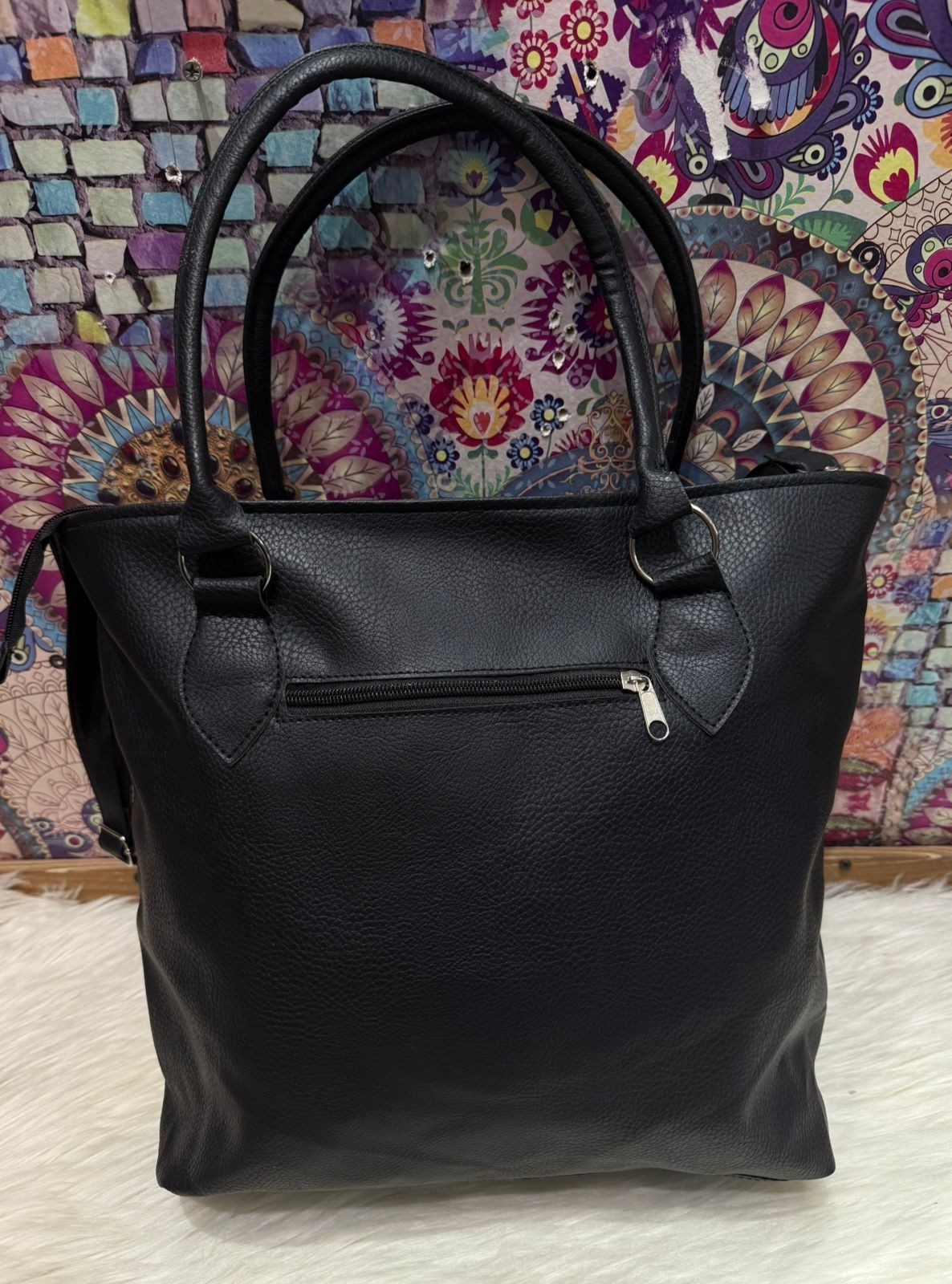 Bolso Morral Grande de Cuero Ecológico - Imagen 3