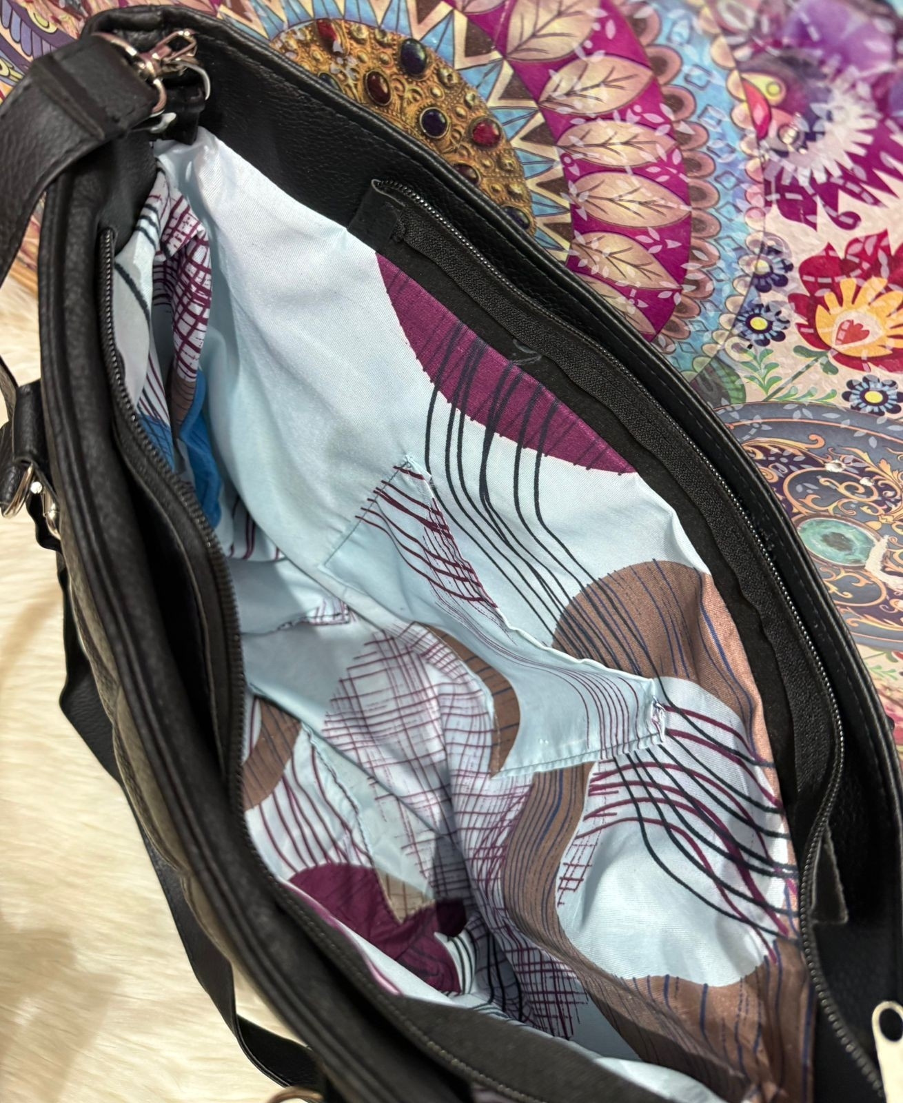 Bolso Morral Grande de Cuero Ecológico - Imagen 4