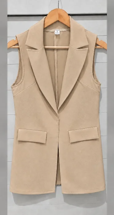 Chaleco Largo Crep Zara