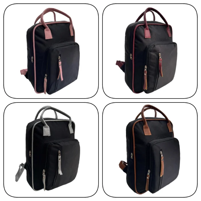 Mochila Cordura Combinada con Cuero Pu