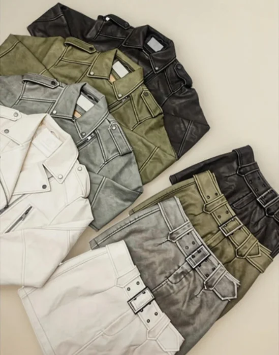 Conjunto Campera Gastada +pollera