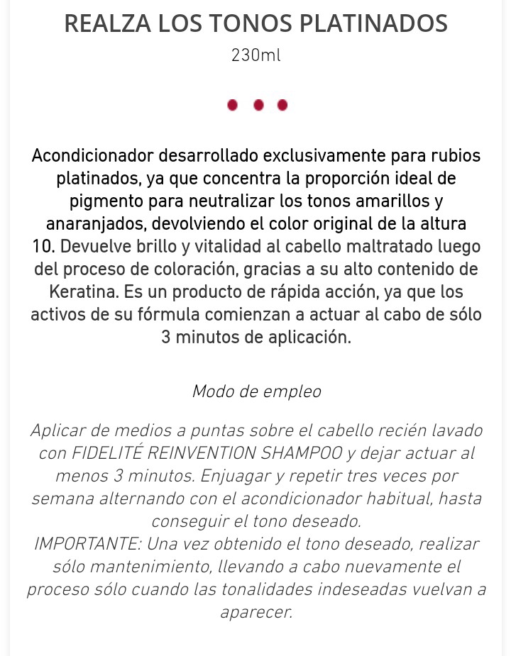 Reinvention Acondicionador Matizador +10 Fidelite 230ml - Imagen 3