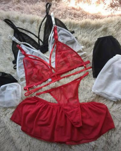 Conjunto Erotico Pollerita Microtul 3 Piezas - Miniatura 2