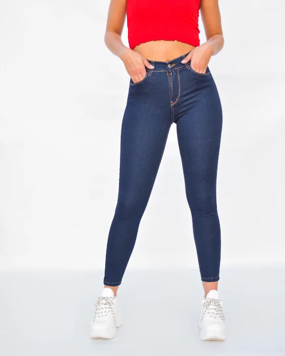 9013 Pantalon Jean Chupin Azul Marino