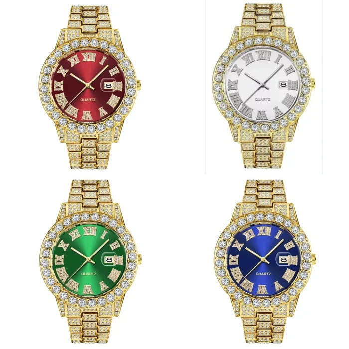 Rlx - Iced Out Watches  Dorado