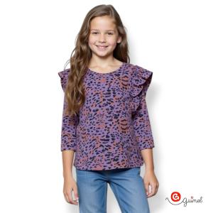 Art 12077 Remera Nena Ml C Volados Print - Miniatura 2