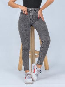 Jeans Gris Nevado Tiro Alto