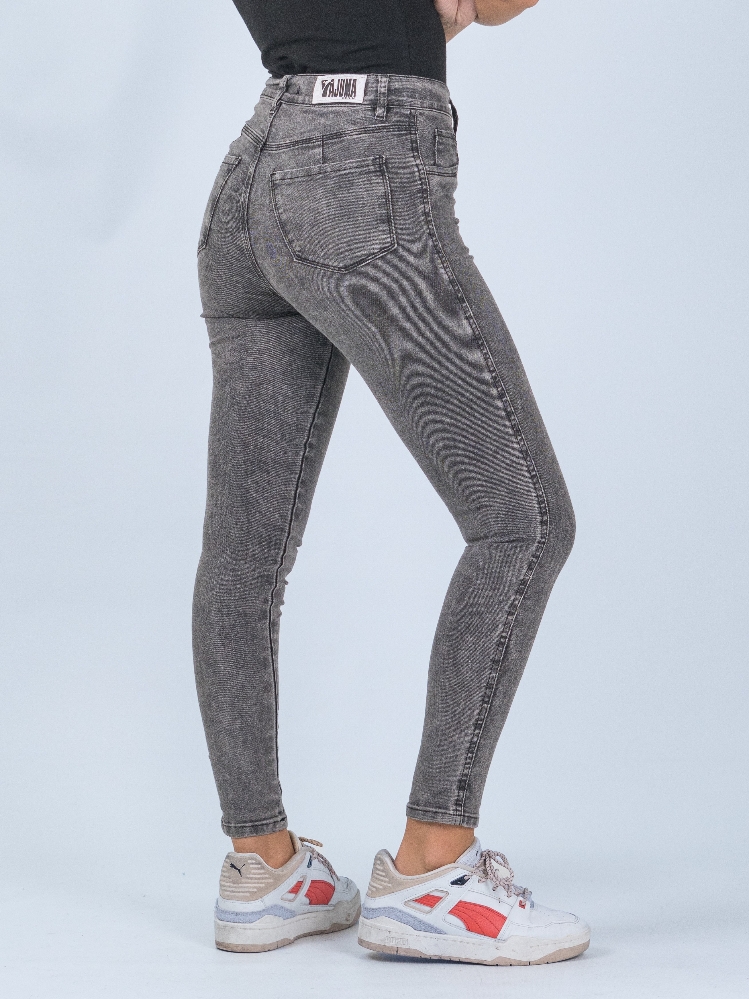 Jeans Gris Nevado Tiro Alto - Imagen 2