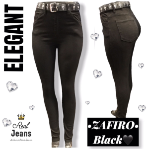Jeans Zafiro Black Tiro Alto