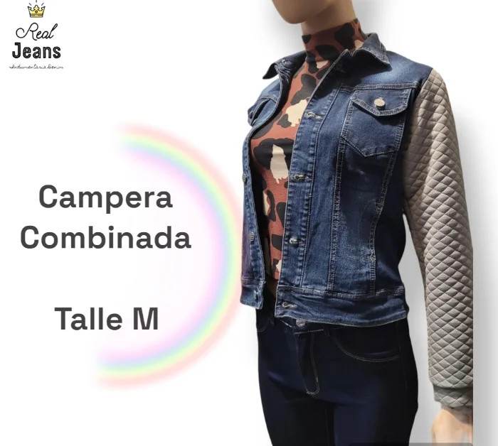 Campera Jeans Combinada Elastizados