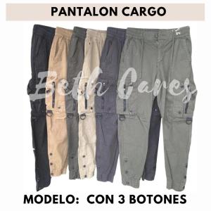 Gabardina- Pantalon Cargo- 3 Botones - Miniatura 2