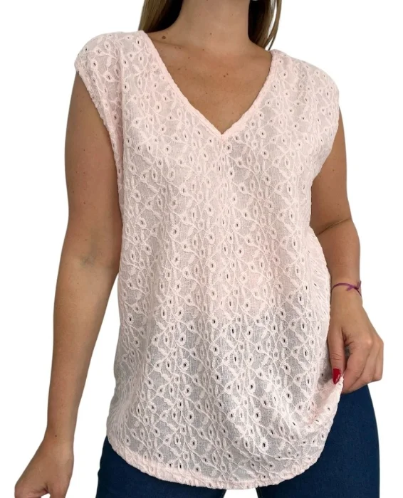 Musculosa Brodery de Punto