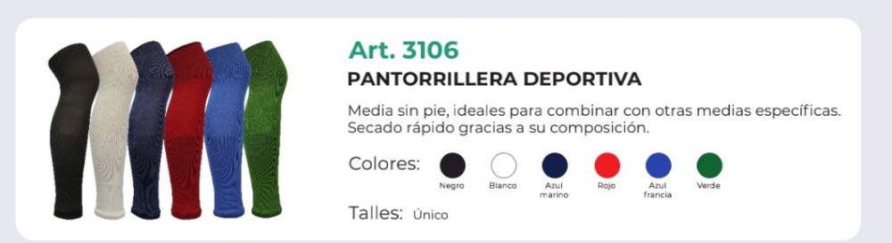 Pantorrillera 6 Colores Futbol Rugby Jockey Hambol - Imagen 2