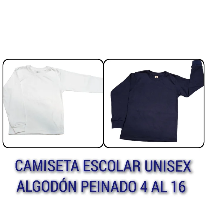 Camisetas Lisas Niño  Escolar Algodón Peinado 24.1