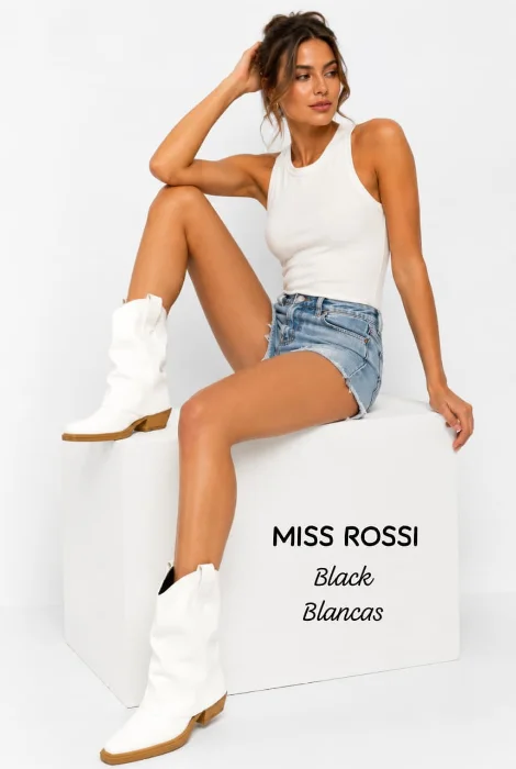 Texanas Bajas con Solapa Blancas