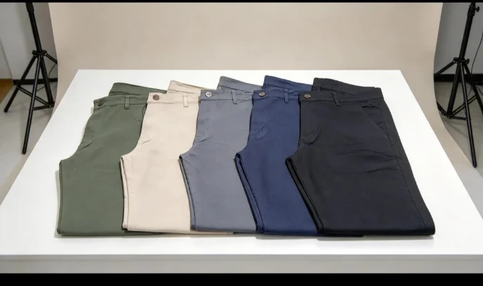 Pantalon  con Bolsillo Chino de Gabardina Elastizada Adulto (prelavado)
