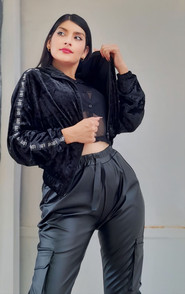 Campera Plush Manga Rangla con Cinta - Imagen 2
