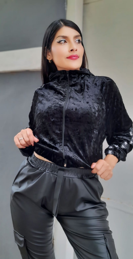 Campera Plush Manga Rangla con Cinta - Imagen 3