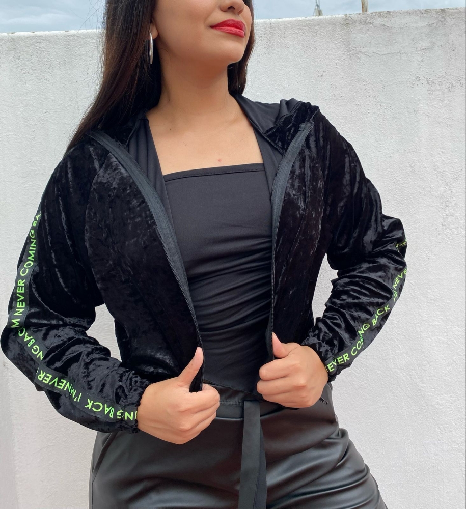 Campera Plush Manga Rangla con Cinta - Imagen 5