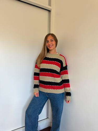Sweater Colorblock (lana Acrílica)