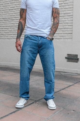 Celeste Semi Recto Hombre Jean