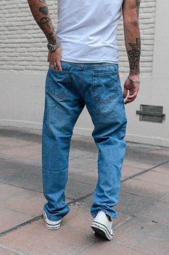 Celeste Semi Recto Hombre Jean - Miniatura 2