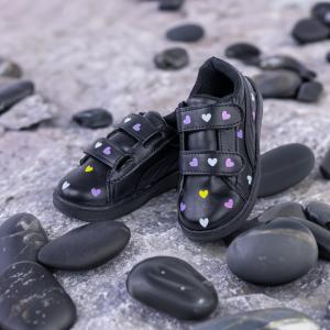 Zapatillas Cora Nena Ecocuero Durabilidad Estilo Corazones Doble Abrojo Velcro - Miniatura 5