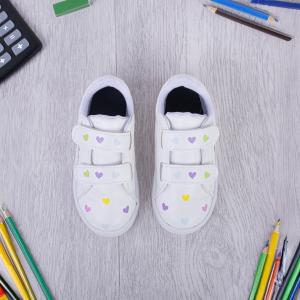 Zapatillas Cora Nena Ecocuero Durabilidad Estilo Corazones Doble Abrojo Velcro - Miniatura 6