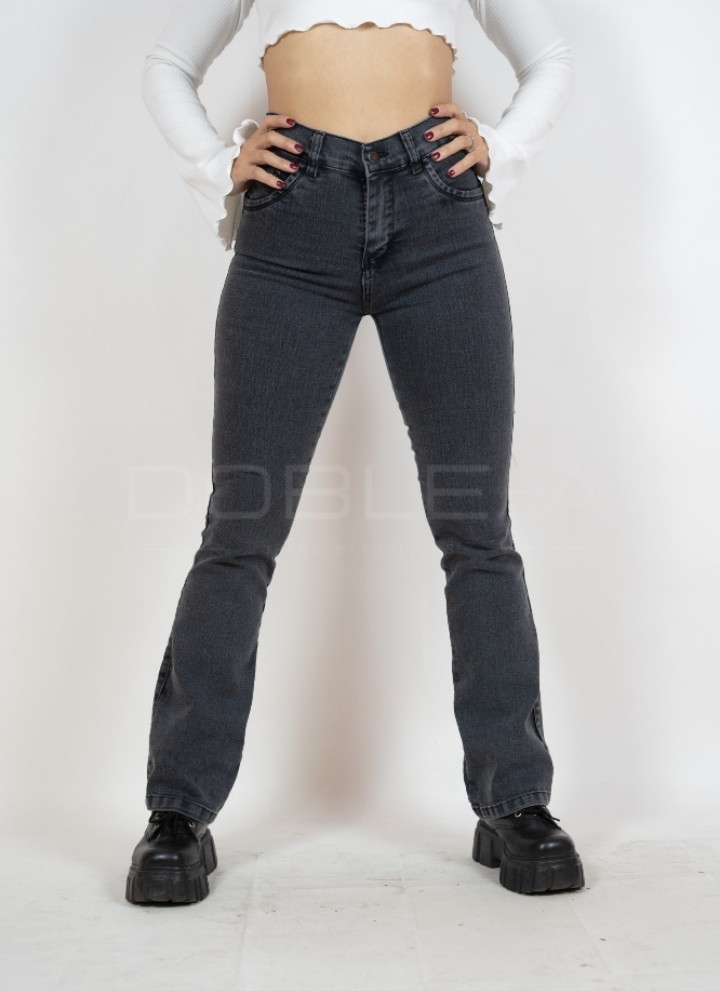 Jean Oxford Gris Oscuro Dama - Imagen 6
