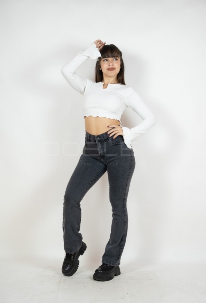 Jean Oxford Gris Oscuro Dama - Imagen 7