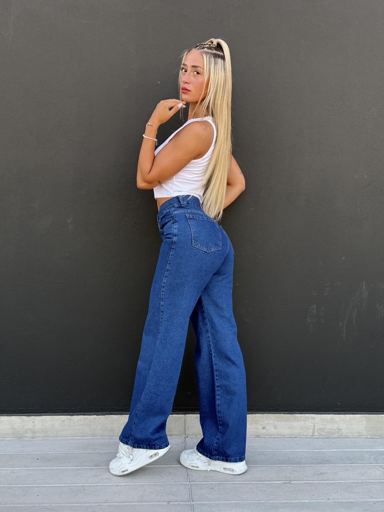 Jean Wide Leg Palazo Celeste Dama - Imagen 3