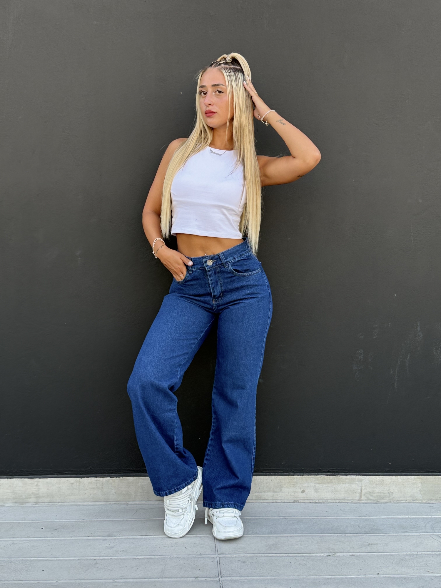 Jean Wide Leg Palazo Celeste Dama - Imagen 4