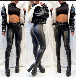 Pantalón Engomado Negro Dama Chupin - Miniatura 2