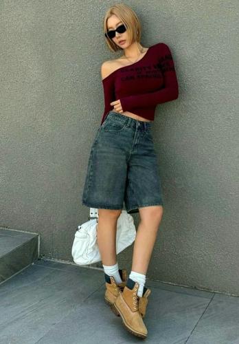 Bermuda Jean Baggy Dama Oxido