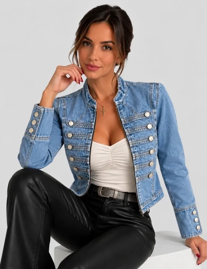 Campera Jean Napoleón Chamarra Dama Rígido - Imagen 5