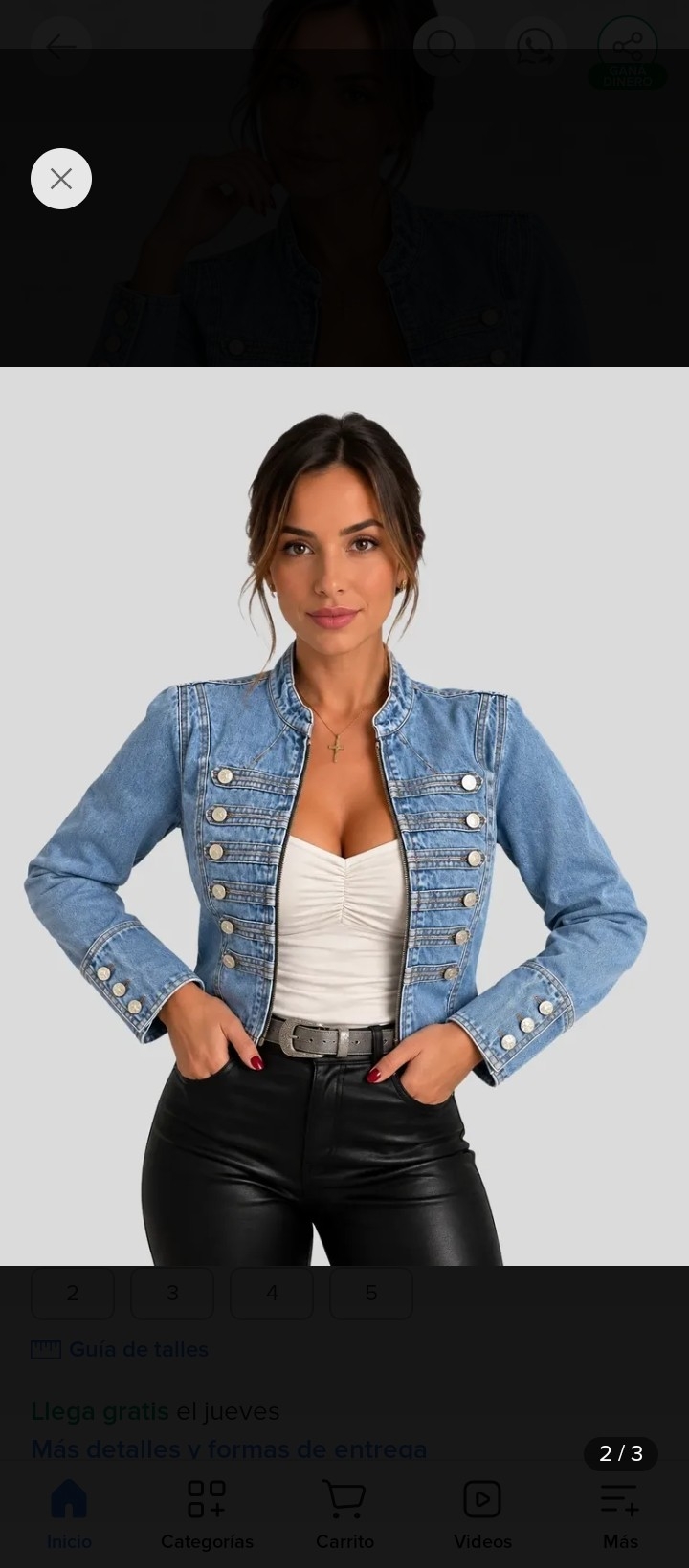 Campera Jean Napoleón Chamarra Dama Rígido - Imagen 7
