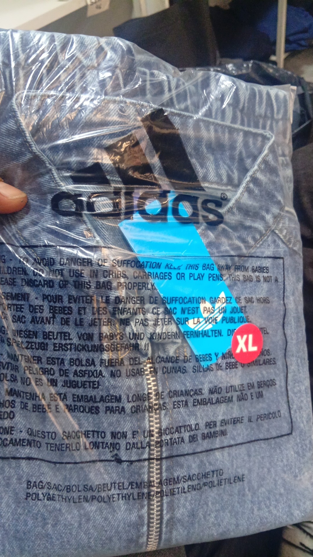 Campera Jean Dama Tres Tiras Bomber Adi Das - Imagen 4