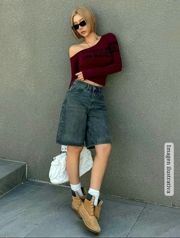 Berrmuda Baggy Jean Óxido - Imagen 1