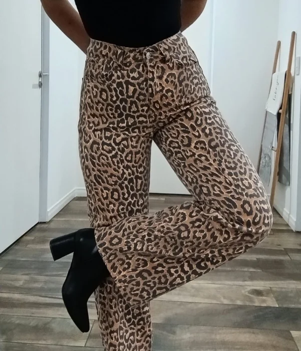 Jean Wide Leg Animal Print