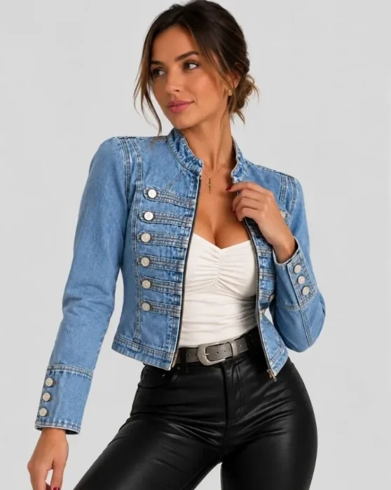 Campera Napoleón Jean Dama Chamarra Rígido