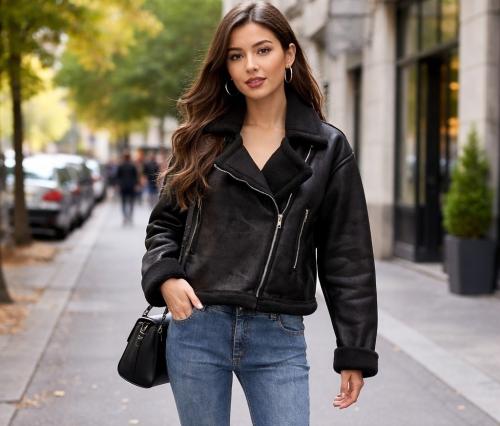 Campera Gamulan Negra Dama Mujer