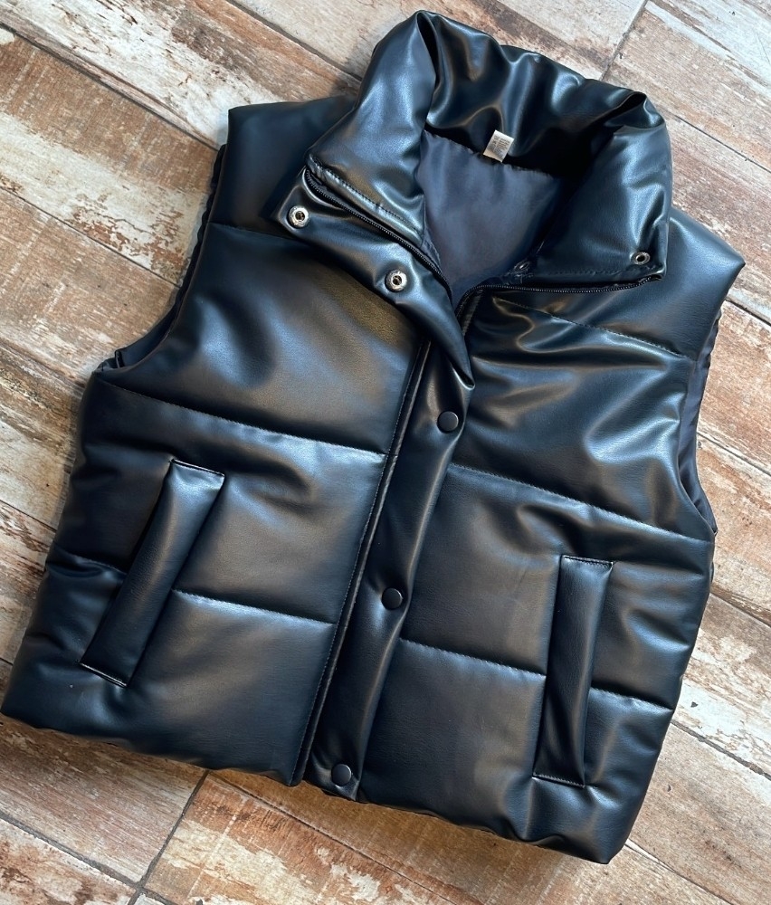 Chaleco Engomado Puffer Dama Negro - Imagen 2