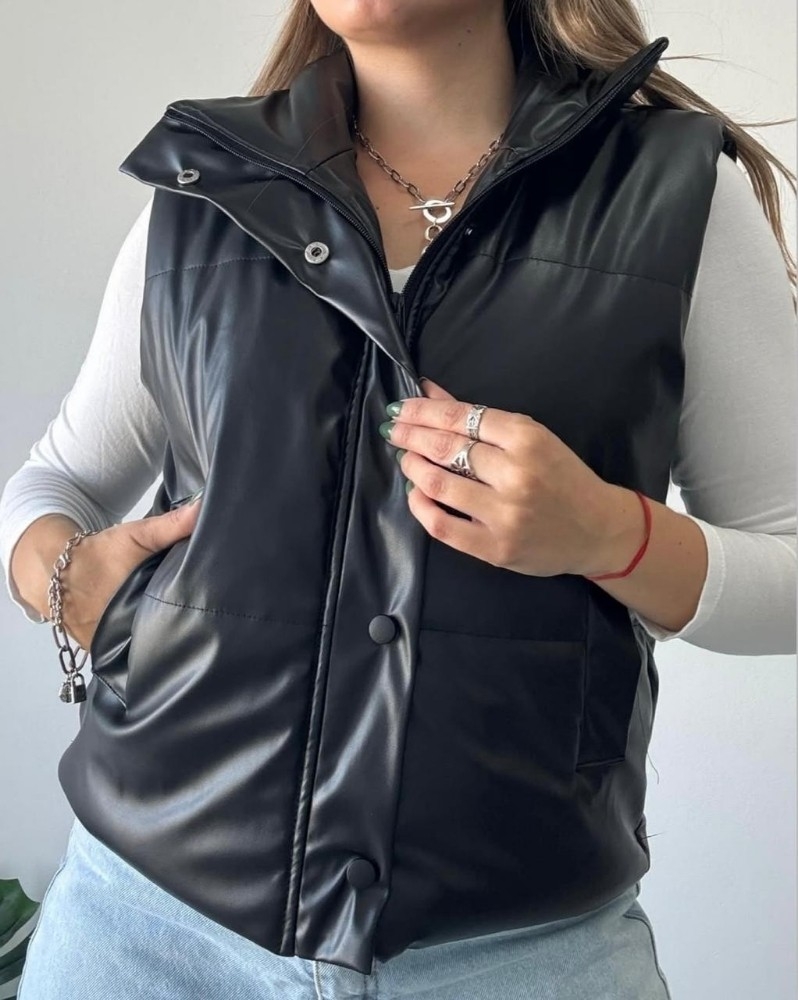Chaleco Engomado Puffer Dama Negro - Imagen 1