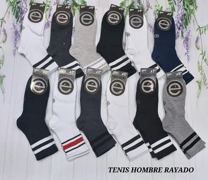 Medias Tenis Hombre Rayado Elemento